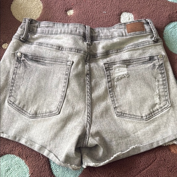Judy Blue Gray/Light Black Distressed Jean Shorts - Picture 3 of 3